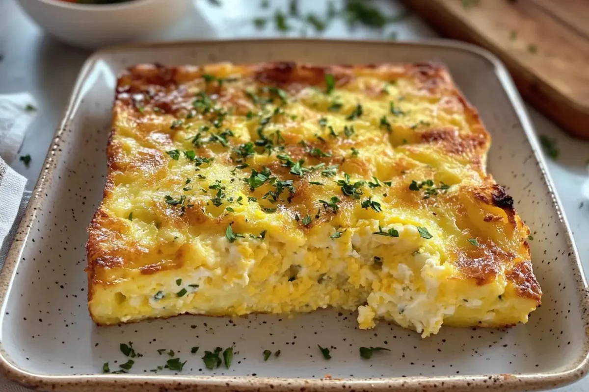 Golden Brown Egg Casserole with Cottage Cheese