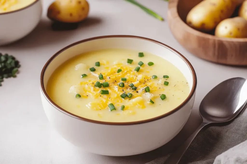 Ingredients for making 4 ingredient potato soup.