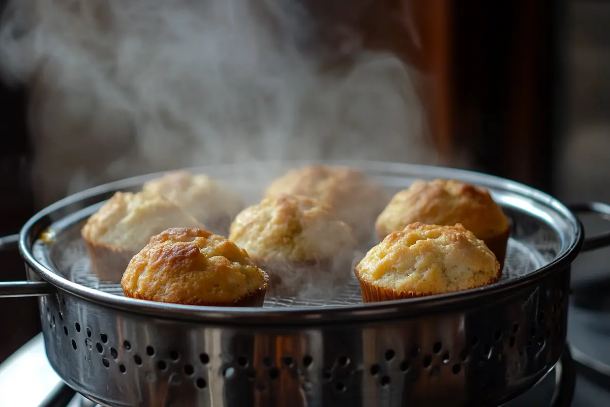 Close-up of moist muffins with a light, fluffy texture, showcasing how to add moisture to dry muffins.