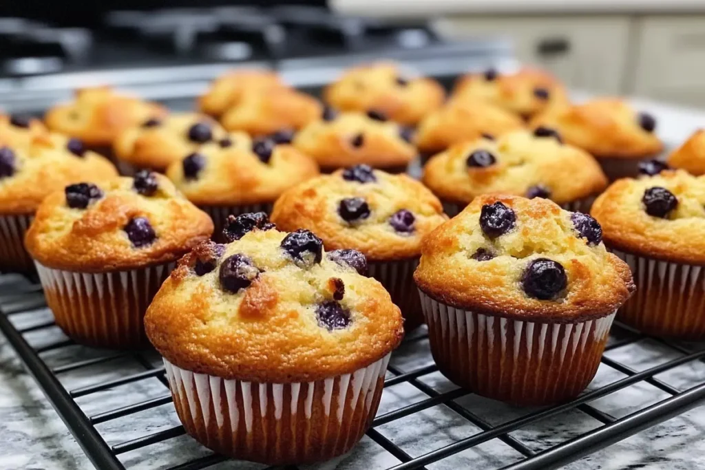  A tray of moist muffins fresh out of the oven, ready to be enjoyed, showcasing what is the secret to moist muffins in action.