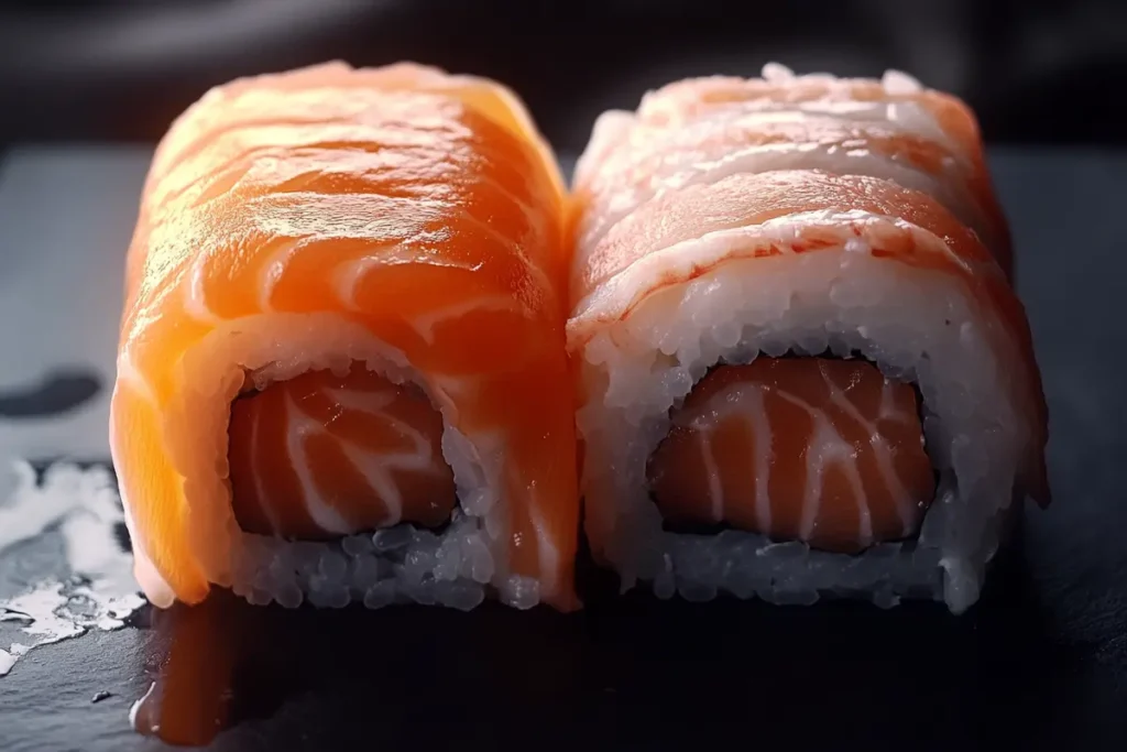 Comparing the Philadelphia roll and the Alaska roll: Key differences in ingredients.