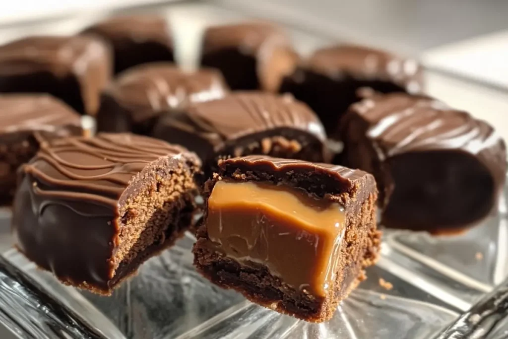 Caramel chocolate being drizzled over a cake