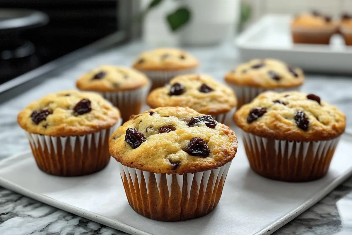 Delicious gaps raisin muffins recipe close up