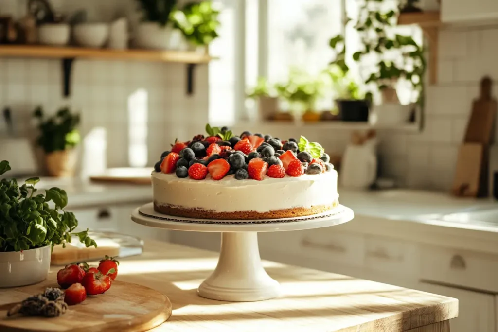 A finished cake made without eggs, milk, and butter