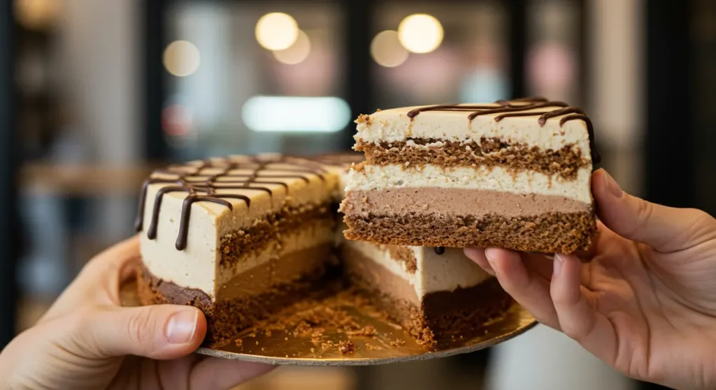 A delicious what is like a cake made without eggs milk and butter is shown in a bakery setting.