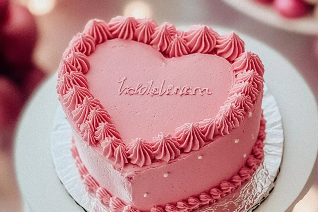 Romantic heart cake perfect for Valentine's Day.