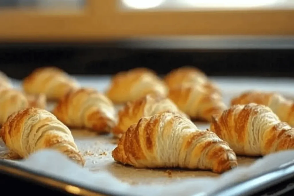 The lamination process of a gipfeli recipe.